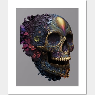 Gothic Roses and Skulls Posters and Art